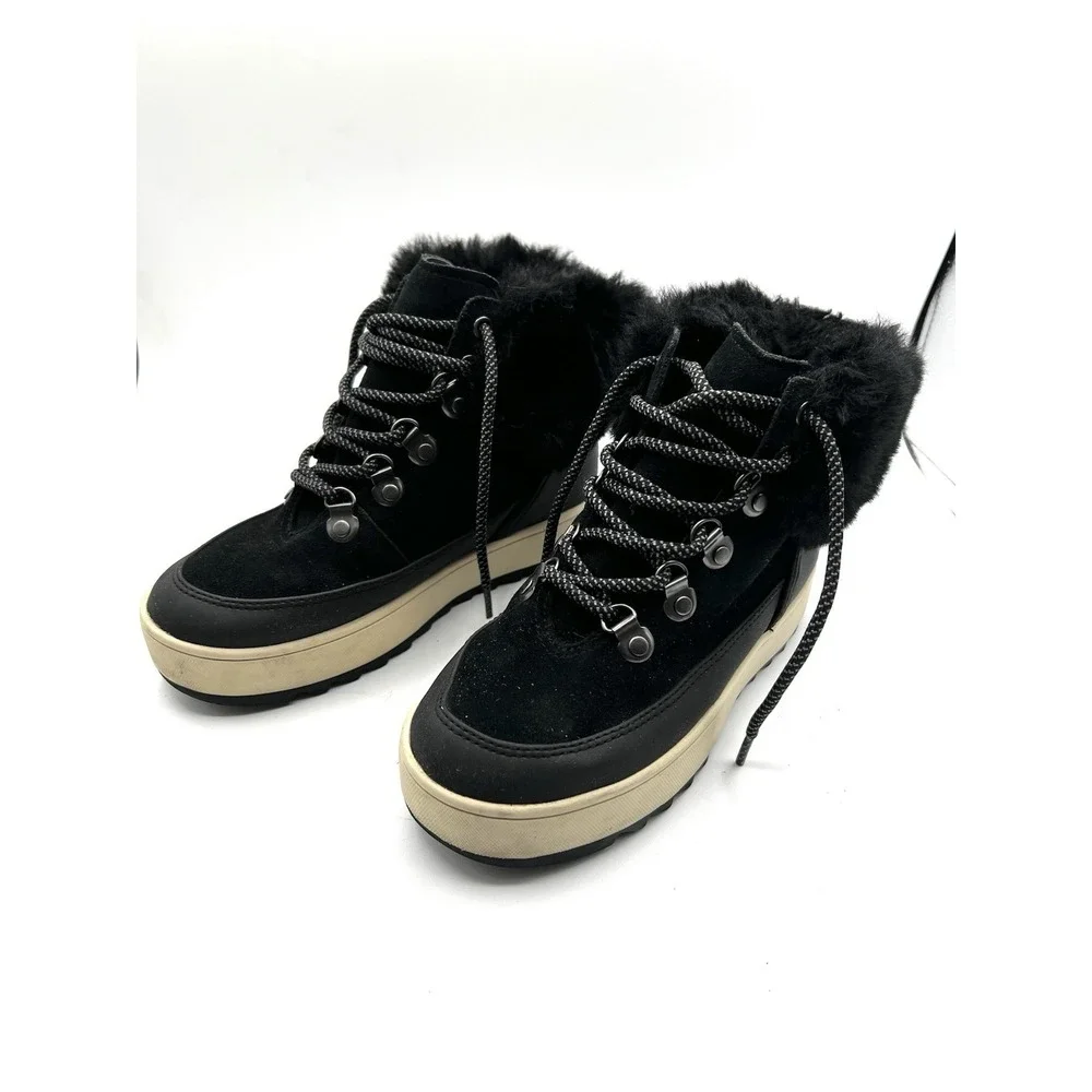 Koolaburra by Ugg Tynlee Boots Women Size 5 Black Suede Ankle Snow‎